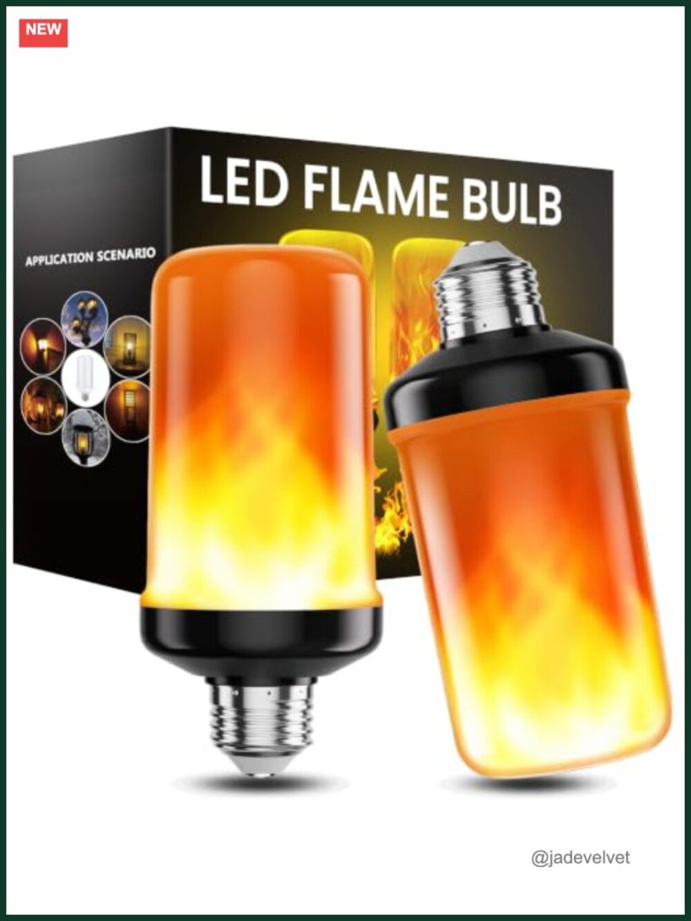 LED Flame Light Bulb 3W E26 Flickering Fire Effect Halloween Porch Decor